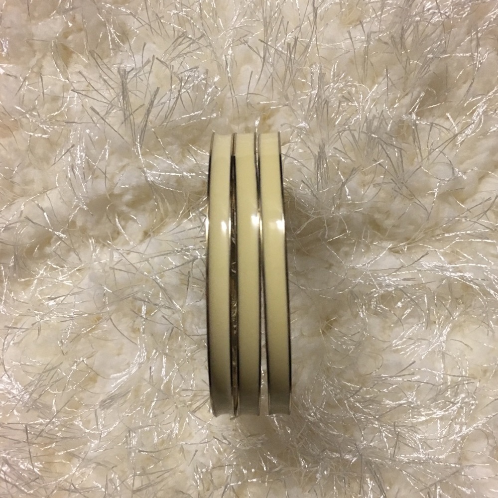2 Sets for $15 - White & Gold Enamel Bracelets